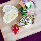 Kelp salad and cheese