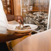 Collecting live oysters