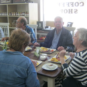 Friends enjoying their meal