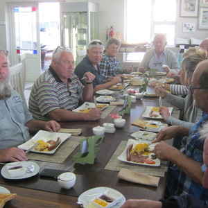 Friends enjoying their meal
