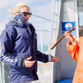 Crew giving information about kelp