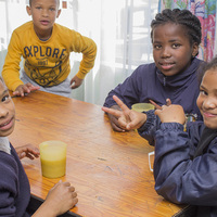 Children enjoying lunch