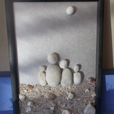 Pebble pictures made by a local resident