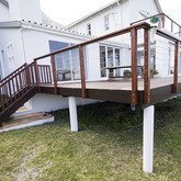 Supported wooden deck