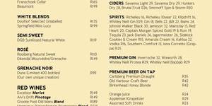 Menu Page 4 - Wines and Beverages