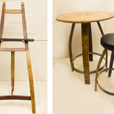 Easel table and bar stool