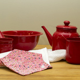 Red enamel kitchen ware