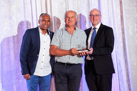 Cape Town Tourism CEO, Enver Duminy, Marine Dynamics CEO, Wilfred Chivell and Minister of Tourism, Derek Hanekom.