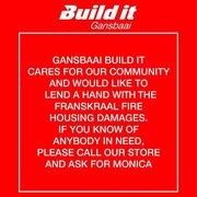 We would like to lend a hand with the Franskraal fire housing damages