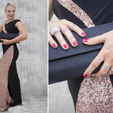 Formal pink and black dress