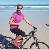 Gansbaai - Amazing Grace B&B - riding bicycle by sea