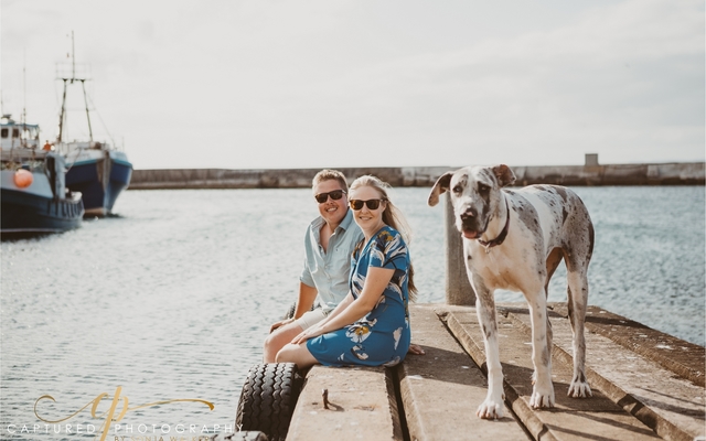 Engagement shoot in Gansbaai Harbor by Captured Photography