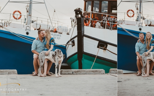 Engagement shoot in Gansbaai Harbor by Captured Photography