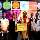 SANSA Hermanus - DST Minister, SANSA CEO, MD and Space Weather Team unveiling the upgraded Space Weather Centre in Hermanus