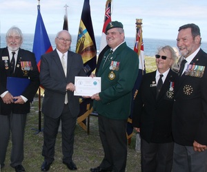 Councillor Dudley Coetzee ReceivingÂ Certificate
