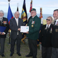 Councillor Dudley Coetzee Receiving Certificate - M.O.T.H. Seagull Shellhole Hermanus