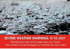 Severe Weather Warning: 9/10 July 2020