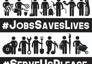 #JobsSavesLives - Human Chain in Gansbaai's Main Road 24 July 2020