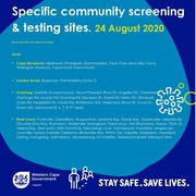 Community Screening & Testing Sites 24 - 28 August 2020
