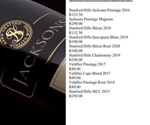 Cellar Door Price List 2020