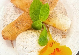 Milk Tart Spring Rolls