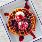 Xplorioâ„¢ Struisbaai - Catch Cook Restaurant - Waffles Served with Berry Compote and Vanilla Ice Cream