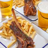Xplorioâ„¢ Struisbaai - Catch Cook Restaurant - 700g Dinosaur Beef Rib and Chips with Two Beers!