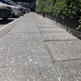 Nacre Polished Abalone Concrete Pavers 900x450x40mm Charcoal with Black Stone - Client (Checkers Constantia Emporium) - Cape Stone - Xplorioâ„¢ Hermanus