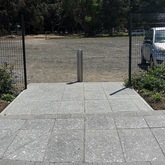 Nacre Polished Abalone Concrete Pavers 900x450x40mm Charcoal with Black Stone - Client (Checkers Constantia Emporium) - Cape Stone - Xplorioâ„¢ Hermanus