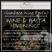 Wine & Pasta Evenings at Ulumbaza Wine Bar(n)