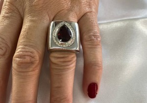 Statement White Gold Ring