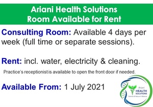 Room Available to Rent at Ariani Health Solutions