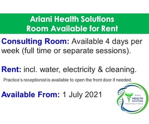 Room Available to Rent at Ariani Health Solutions