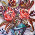 Vase with Proteas - Annelene (Lientjie) van der Colff - Xplorioâ„¢ Gansbaai