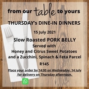 15 July 2021: Dine-In Dinner