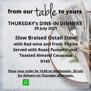 29 July 2021: Dine-In Dinner