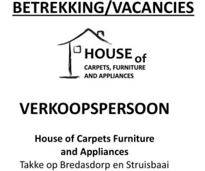 Betrekking: Verkoopspersoon / Vacancy:Â Salesperson