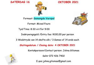 16 Oktober 2021: Rolbal Toernooi /Â Bowls Tournament