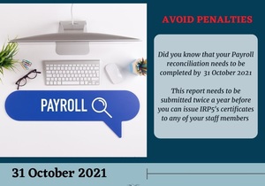 Payroll Reconciliation:Â 31 October 2021