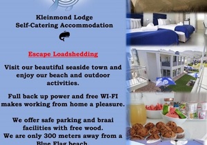 Escape Loadshedding - Visit our Beautiful Seaside Town