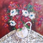 Still Life Red and White Florals - Annelene (Lientjie) van der Colff - Xplorioâ„¢ Gansbaai