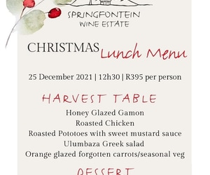 25 December 2021: Christmas Lunch Menu