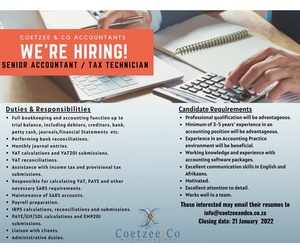 WE ARE HIRING! Senior Accountant / Tax Technician