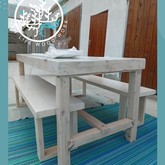 Butterfly Effect Table with Benches - New Life Woodwork - Xplorioâ„¢Gansbaai