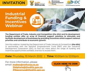 10 March 2022â€‹â€‹â€‹â€‹â€‹â€‹â€‹:Â Industrial Funding and Incentives Webinar