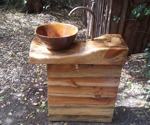Hand-Crafted Wooden Outdoor Wash Basin