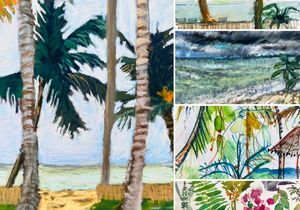 Pastel Palm Trees Art on Display in Stanford