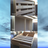 Double bed with storage compartment and foot end drawers for fully utilized storage - M + S Designs - Xplorioâ„¢ Gansbaai