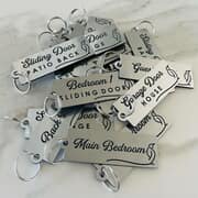 Modern, Brushed Steel Look Keyrings