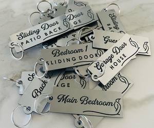 Modern, Brushed Steel Look Keyrings